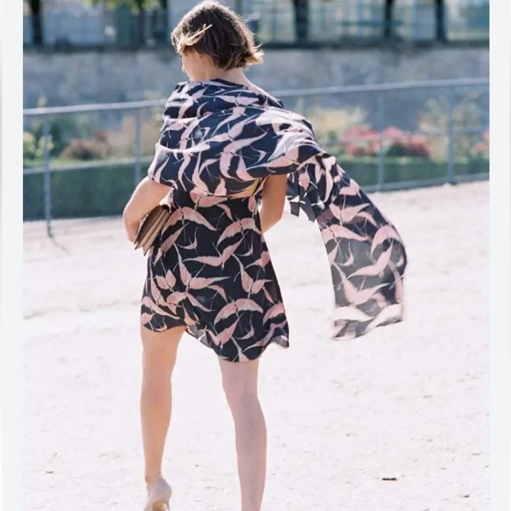 NWOT Valentino bird print cape dress - Picture 4 of 13